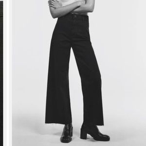 Zara high waisted wide leg black sailor jeans